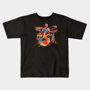 Abstract Colorful Drummer Modern Style Kids T-Shirt